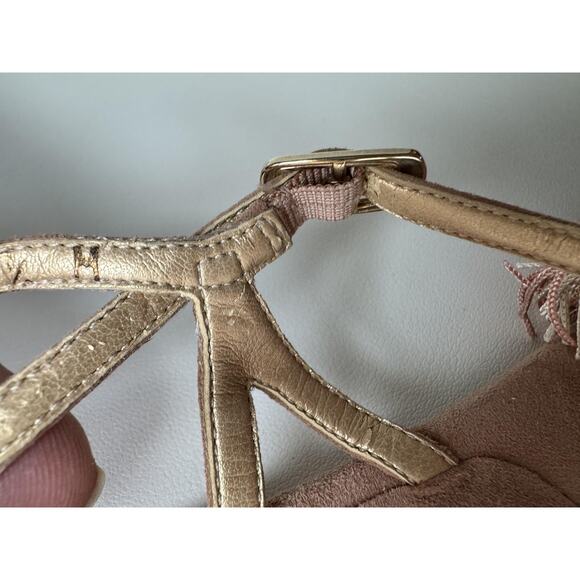 Stuart Weitzman Sandals Womens Size 7.5 Tassel Suede Leather Flat Shoes - Picture 8 of 12